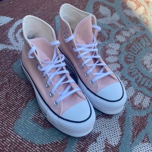 Pink Platform High Top Converse
